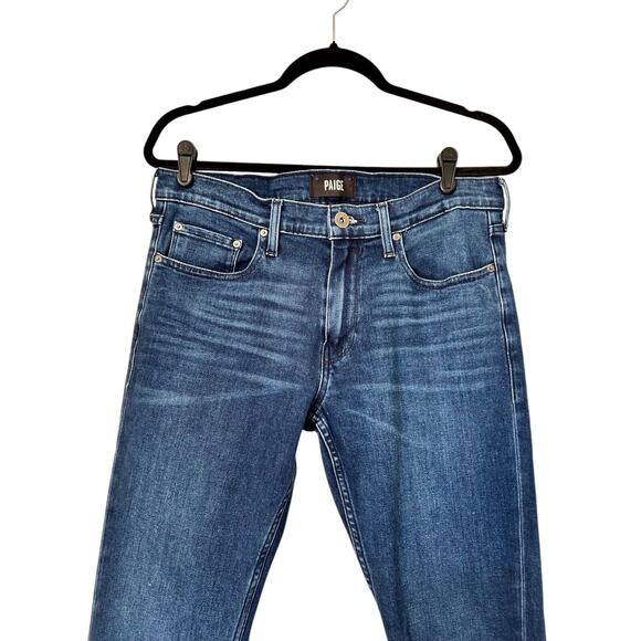 Paige Jeans Men's 33 Transcend Lennox Slim Fit Dark Wash Straight Leg Mid Rise - Picture 2 of 12